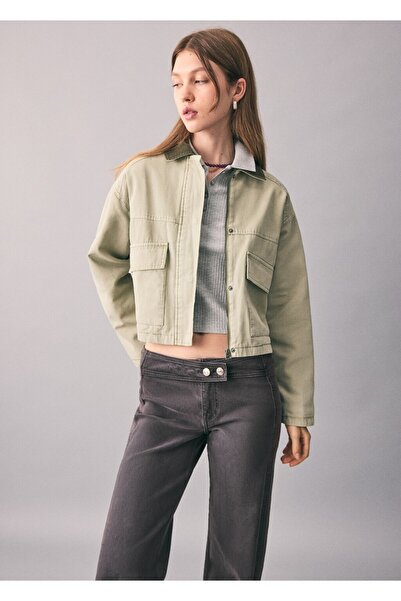 Mango Teen Düğmeli culotte jean pantolon