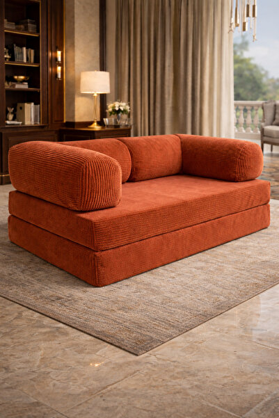 OVİSCO Kanepe Fitilli Kadife Yatak Olabilen Kanepe–Oyun, TV, Sinema Koltuğu |...