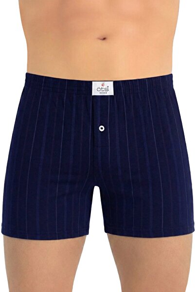 Öts Boxer pentru bărbați cu dungi, cu nasturi (100% bumbac)