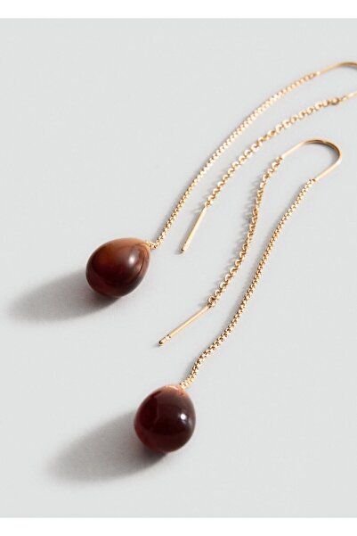 MANGO Woman Reçine damla sallantılı küpe