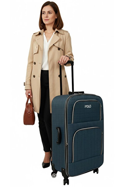 KARİZMA POLO 4 TEKERLİ-KÖRÜKLÜ-ÇOK HAFİF KUMAŞ VALİZ BÜYÜK BOY 75 CM