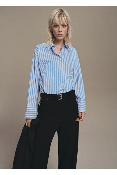 MANGO Woman Fermuarlı düz kesim pantolon