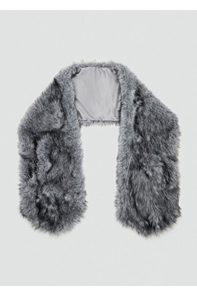 MANGO Woman Kürk görünümlü atkı