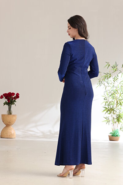 Verona Elegant long evening dress with crystal embellishments at the waist – ...