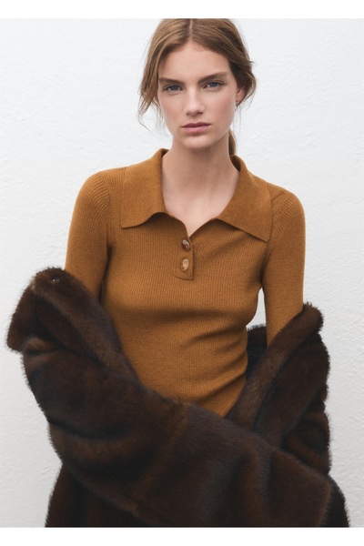 MANGO Woman Polo yaka ribana kazak