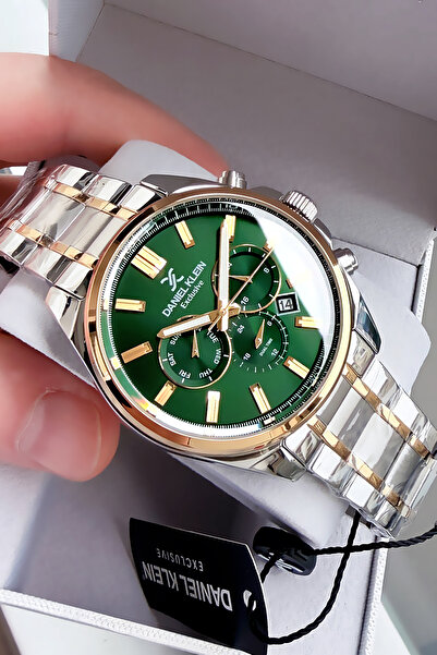 Daniel Klein ساعة يد رجالية حصرية مقاومة للماء 3ATM بلونين وسوار فولاذي DKE21...