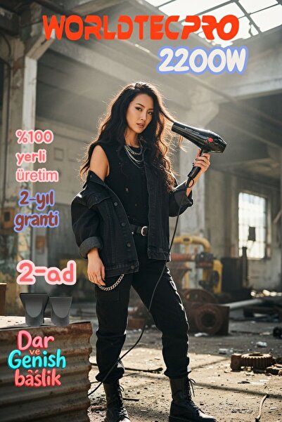 Worldtec WT-5500PRO 2200 W Turbo Profesyonel Kuaför Fön & Saç Kurutma Makines...