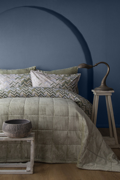 BED LİNE Wellsoft Kapitone Yatak Örtüsü Seti Tek Kişilik Hardy Yeşil