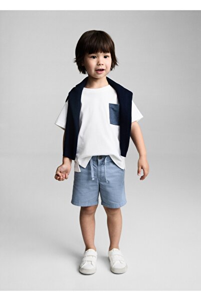 MANGO Baby Beli bağ detaylı pamuklu şort