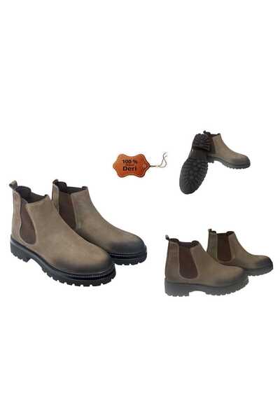 BAYRAMOĞLU KUNDURA Genuine Leather Light Sole Elastic Chelsea Model Men's Boots