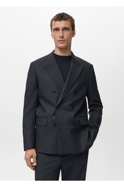 MANGO Man Boston slim fit kruvaze blazer ceket