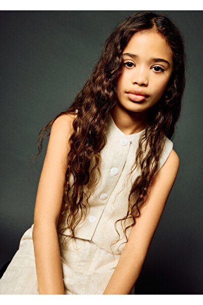 MANGO Kids İşlemeli koton yelek