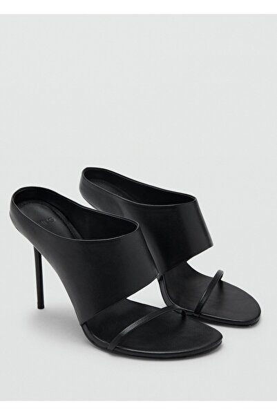 MANGO Woman Bantlı topuklu deri sandalet