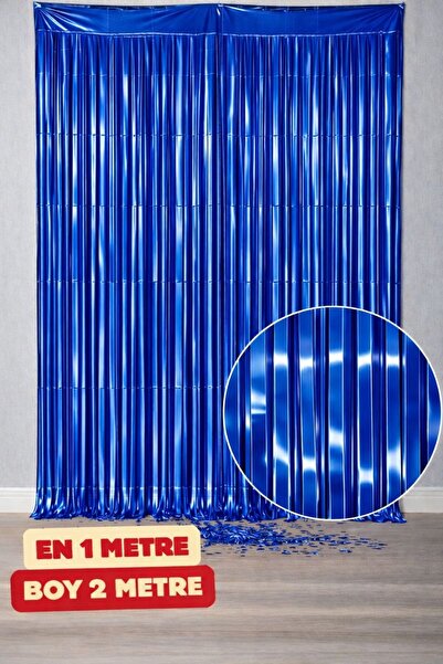 Baloncu Dede Mavi Parlak Duvar Süsü Duvar ve Kapı Perdesi 1x2 Metre Doğum Gün...