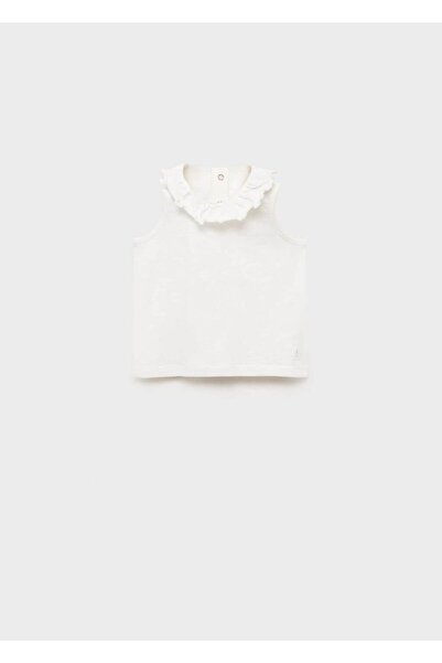 MANGO Baby T-Shirt aus Baumwolle mit Volantkragen