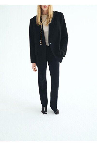 MANGO Woman Orta belli wideleg pantolon