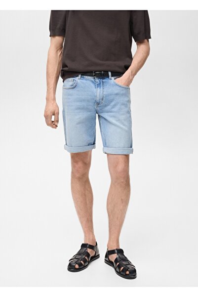 MANGO Man Slim fit kot bermuda şort