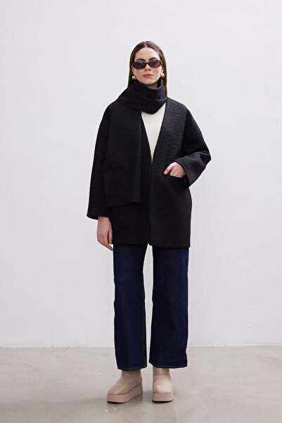 BE BLUE SİYAH ATKILI KABAN