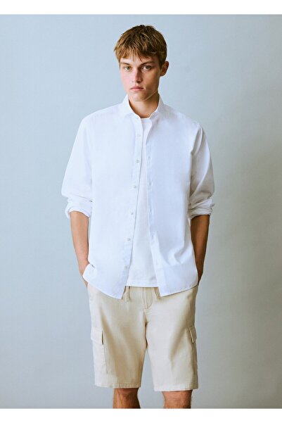 Mango Teen Pamuklu Oxford gömlek