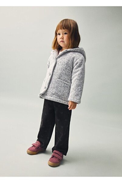 MANGO Baby Kapüşonlu triko palto