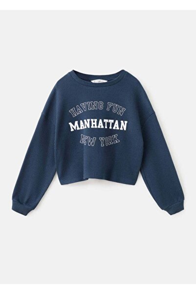 MANGO Kids Desenli pamuklu sweatshirt