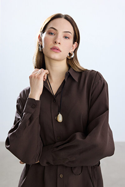 BE BLUE Винтидж кафява модална риза