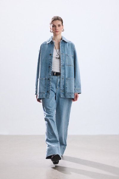 BE BLUE Blue Pocket Detail Denim Jacket