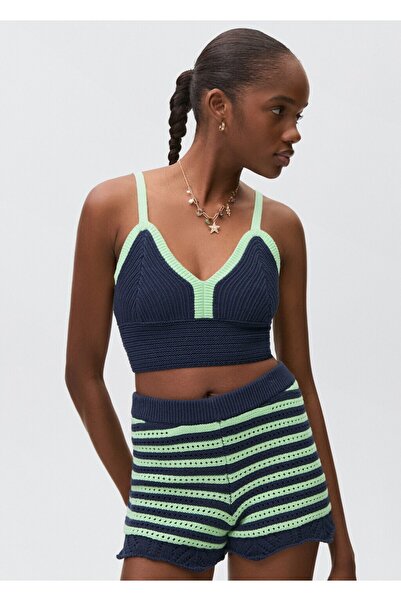 Mango Teen Kontrastna heklana bluza