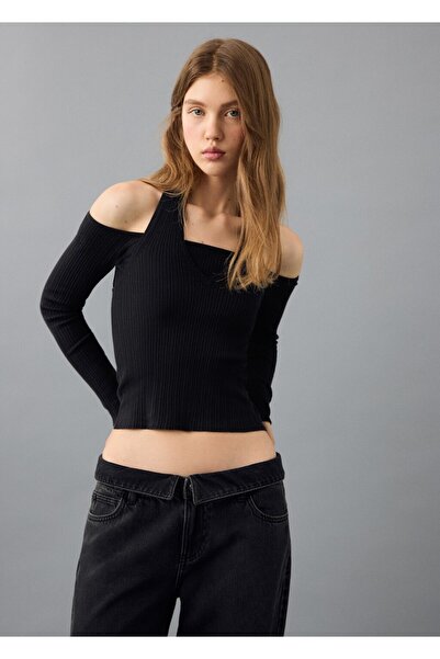 Mango Teen Halter yaka uzun kollu bluz