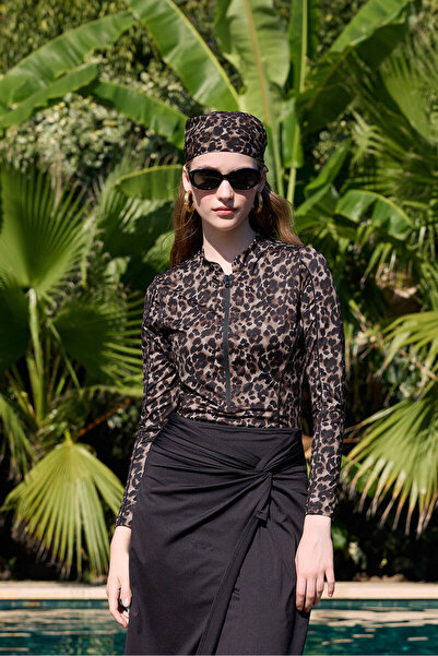 BE BLUE Leopard Patterned Surf Swimsuit