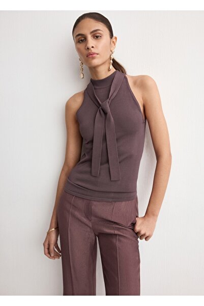 MANGO Woman Halter yaka triko bluz