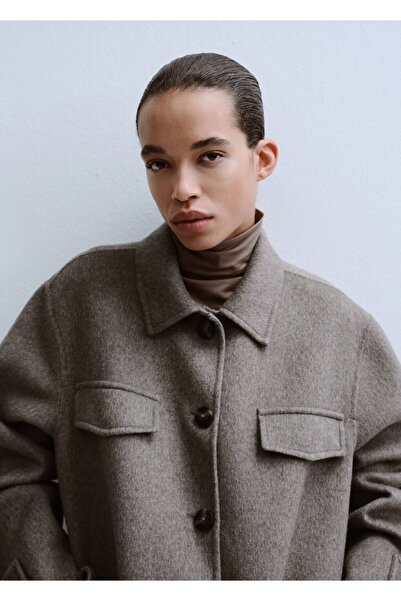 MANGO Woman Cepli yün ceket