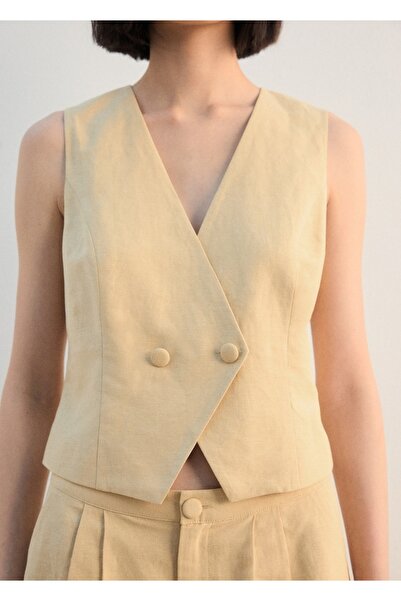 MANGO Woman Bedene oturan kumaş bluz