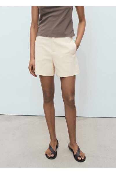 MANGO Woman Yüksek belli düz kesim şort