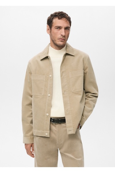 MANGO Man Cepli fitilli kadife gömlek ceket
