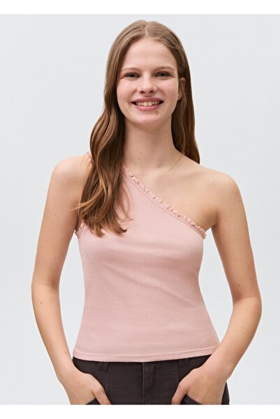 Mango Teen Asimetrična bluza od čipke