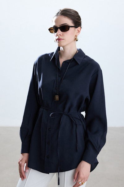 BE BLUE Cămașă Vintage Modal ALBASTRU ÎNCHIS