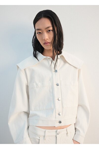 MANGO Woman Kot ceket, solapa detaylı