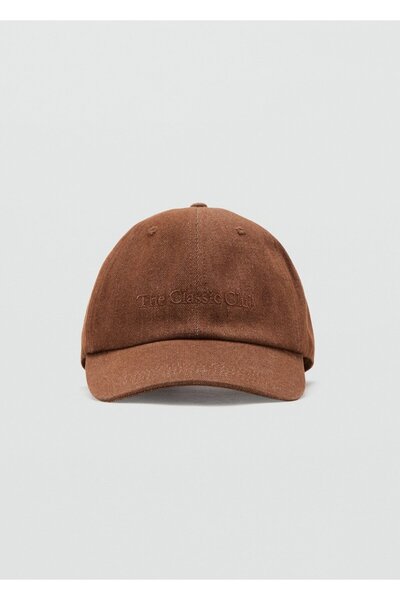 MANGO Woman Nakışlı mesajlı pamuklu kep