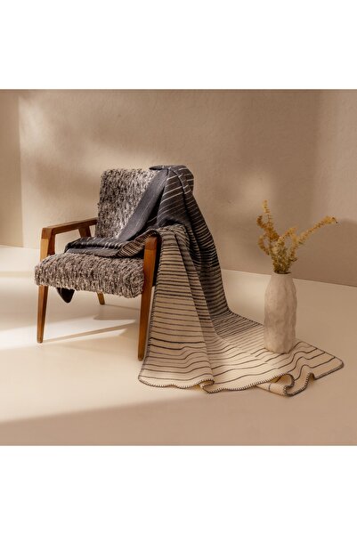 Evidea Soft Victor Pamuklu Tv Battaniyesi - Antrasit - 130x170 cm
