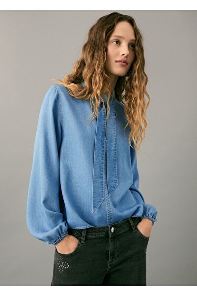 Mango Teen Bağ detaylı lyocell bluz