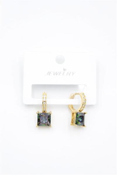 Bucuks Square Jewelled Earrings - Gold
