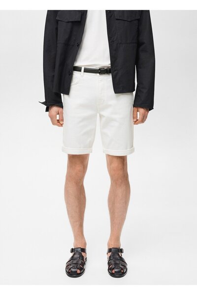 MANGO Man Slim fit kot bermuda şort