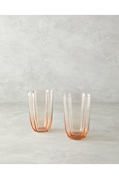 English Home Reina Cam El Yapımı 2’li Meşrubat Bardağı Pudra