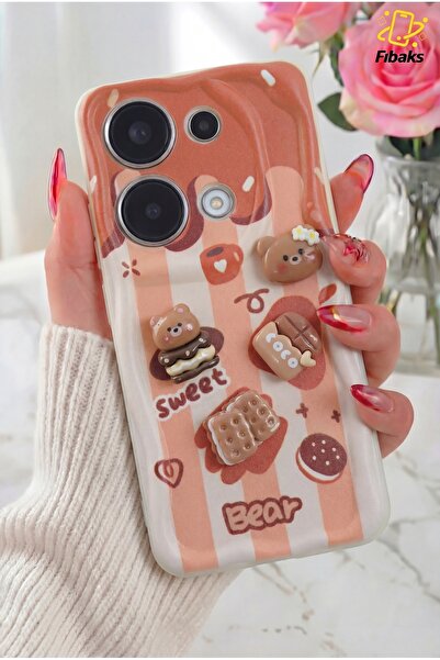 Fibaks حافظة Redmi Note 13 Pro 4G مع حماية للكاميرا، غطاء سيليكون ملون بنمط ب...