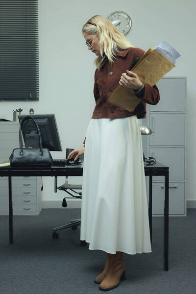 BE BLUE FUSTA ECRU VOLANT