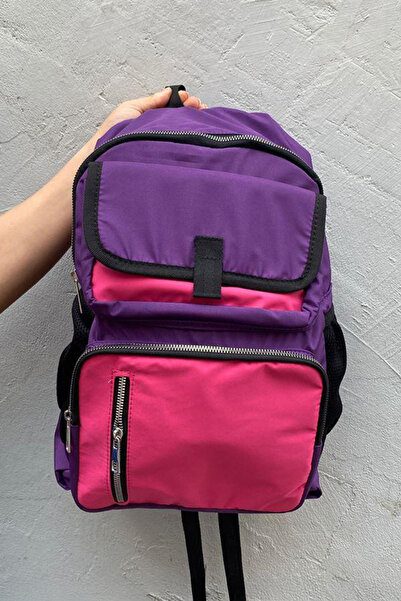 Köstebek Rucsac mov-roz cu patru compartimente - Cu compartiment pentru sticl...