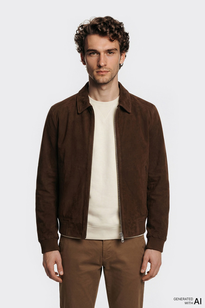 Elle Shoes Kahve Deri Erkek Ceket