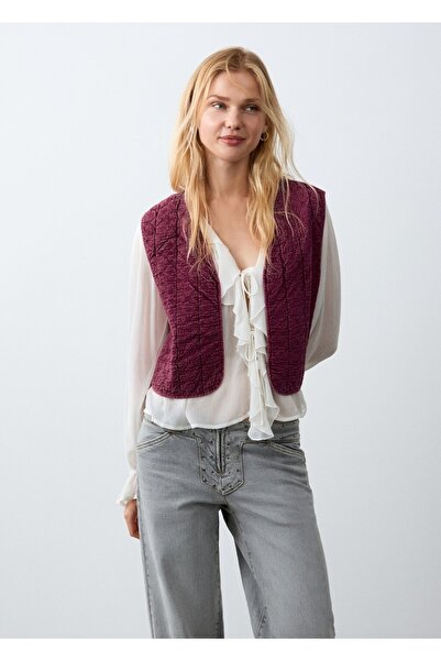 Mango Teen İşlemeli kapitone yelek