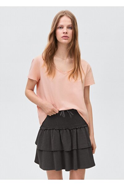 Mango Teen Fırfırlı ve büzgülü etek